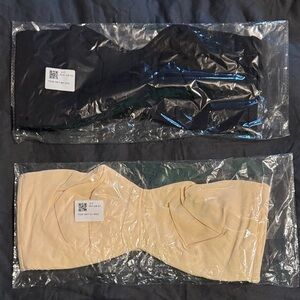 Elegant Black and Cream Strapless Bras